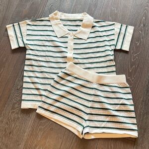 TWO PIECE STRIPED LOUNGE SET